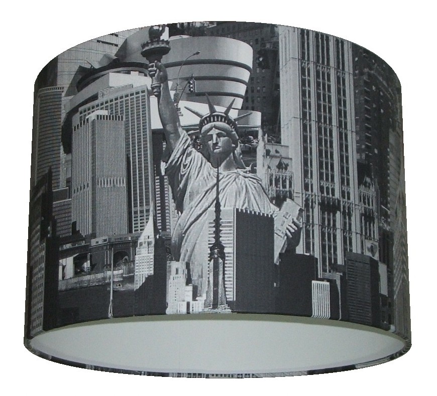 New York Black White Wallpaper, Lamp Shades Nyc